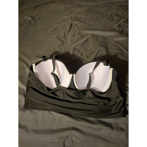 Womens Plus Size Black Bikini Top Swimsuit Molded Cups Underwire 4XL Sexy - Picture 2 of 2